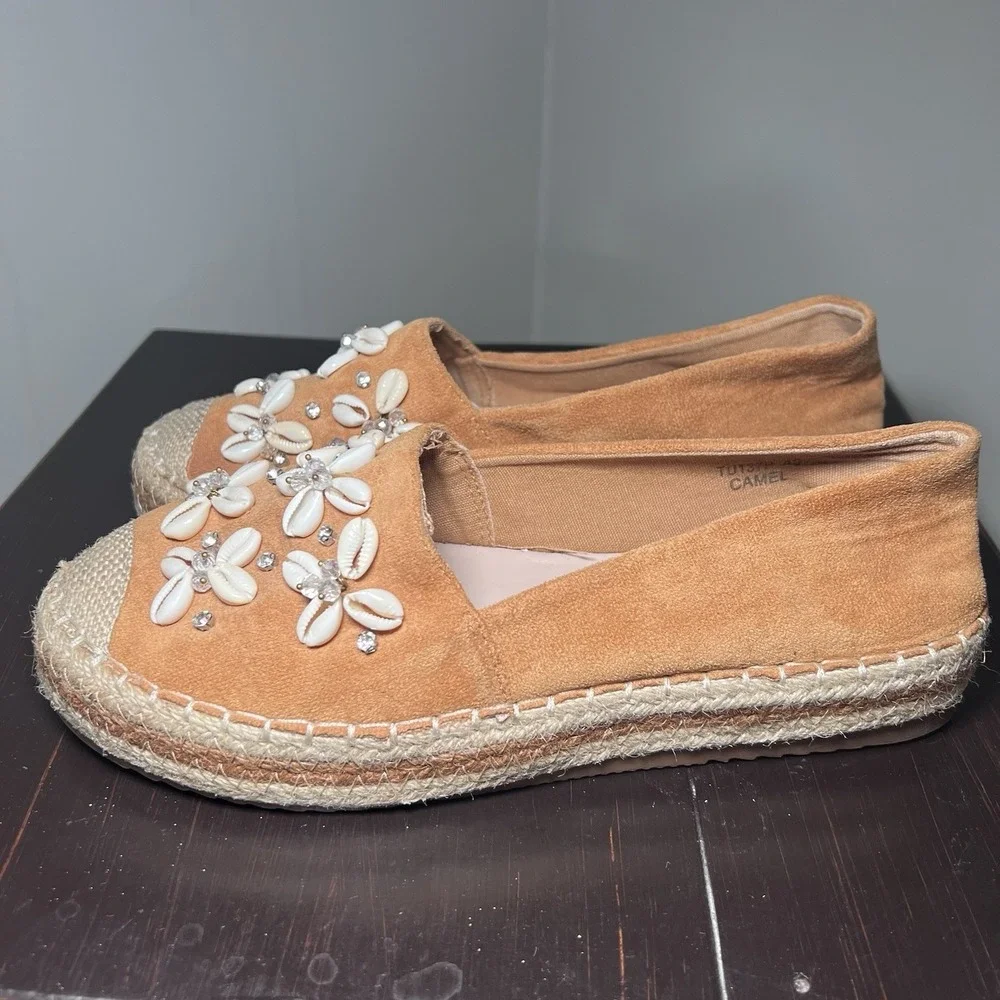 Women's Seastar Espadrills Camel W Seashells Size EU 40 (US 9) Slip On Shoes *se